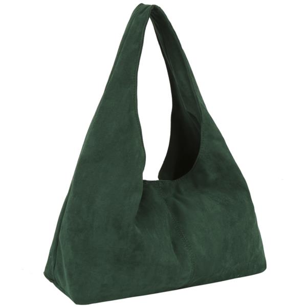 Suede Design Slouchy Shoulder Bag