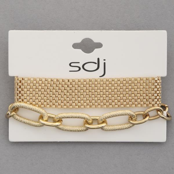 SDJ Metal 2 Line Bracelet Set