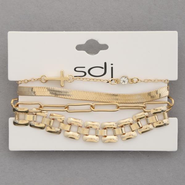 SDJ Metal 4 Line Bracelet Set