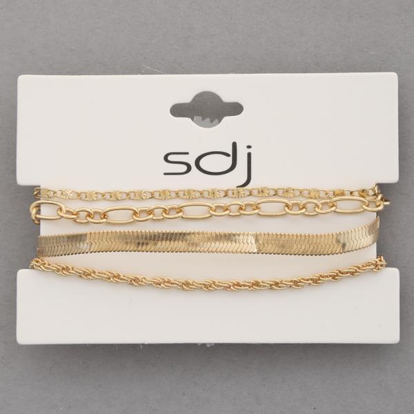 SDJ Metal 4 Line Bracelet Set