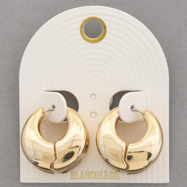 Metal Puffy Hoop Earring