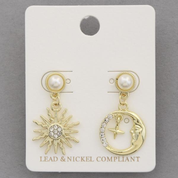 Sun Moon Dangle Earring