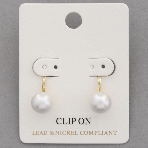 Pearl Bead Clip On Earring