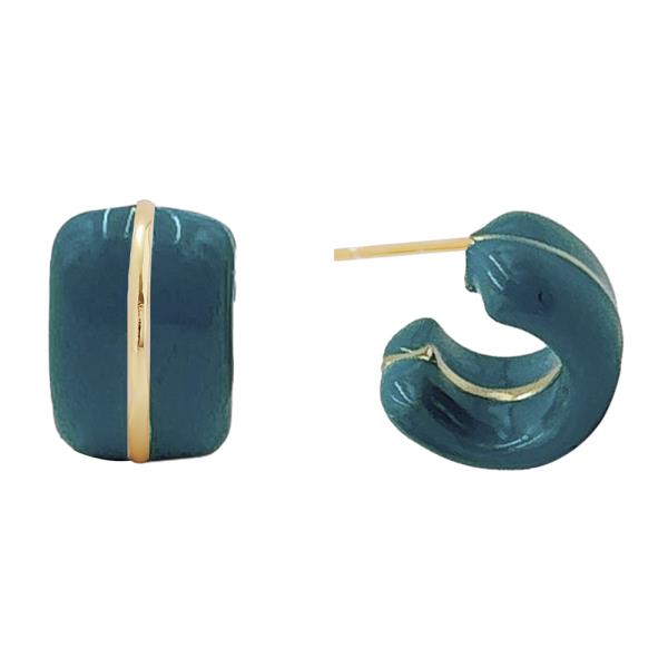 14K Gold Dipped Chunky Gold Lined Earrings