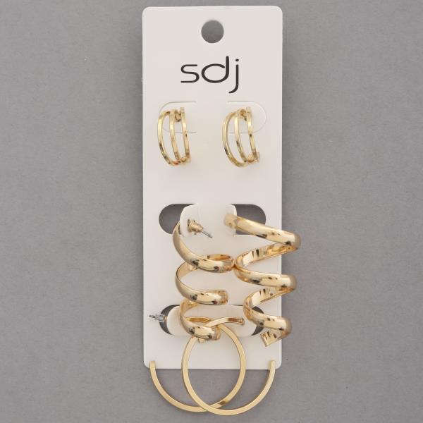 SDJ Metal Assorted Earring Set