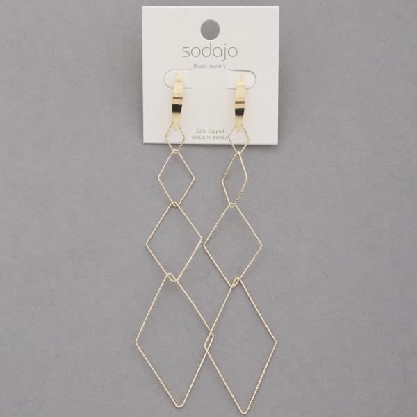 SODAJO Geometric Shape Dangle Gold Dipped Earring