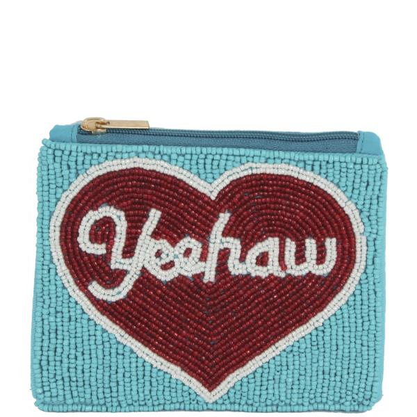 Seed Bead Yeehaw Coin Purse Bag