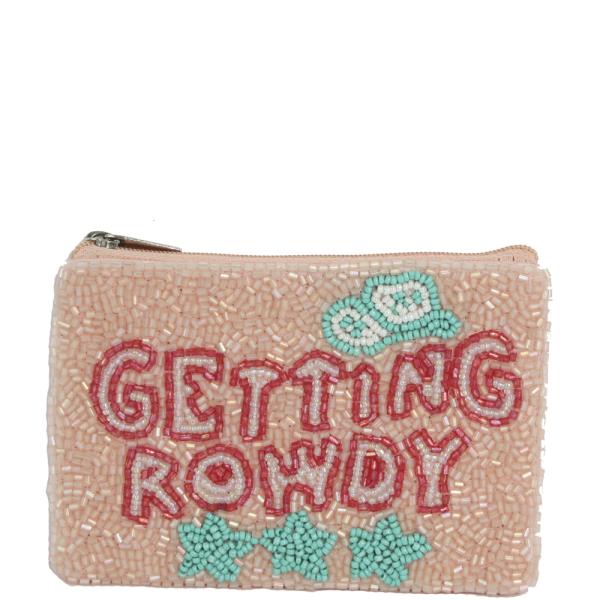 Seed Bead Getting Rowdy Coin Purse Bag