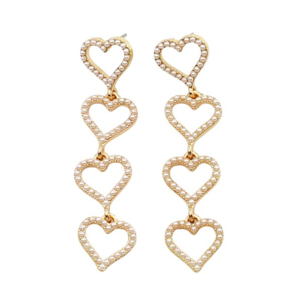 Heart Pearl Drop Earring