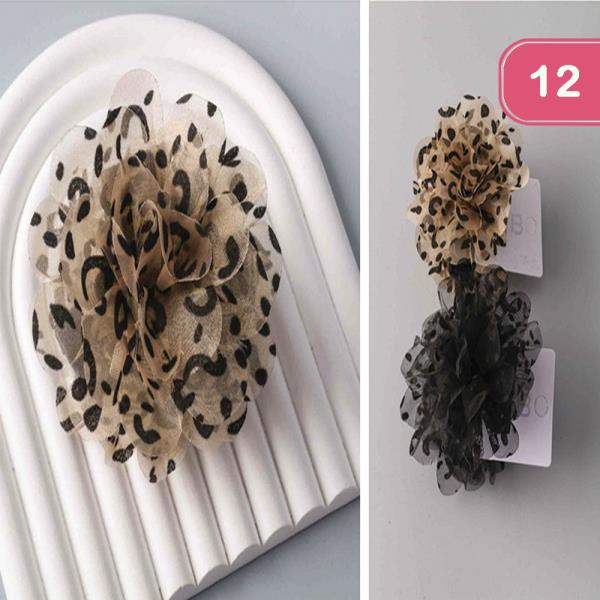 Dot Flower Hair Claw Jaw Clip (12 Units)