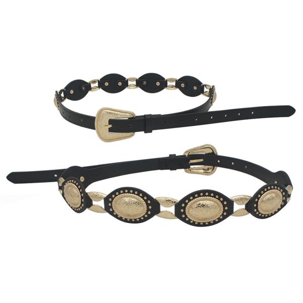Studded Swirl Flora Cab Accented Western Belt