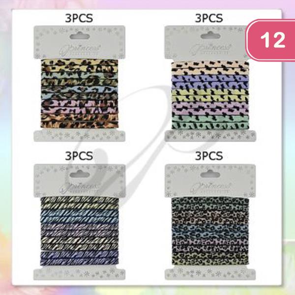 Leopard Hair Tie Set (12 Units)