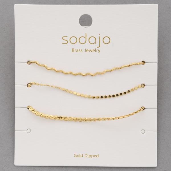 SODAJO Wavy Assorted Gold Dipped Bracelet Set
