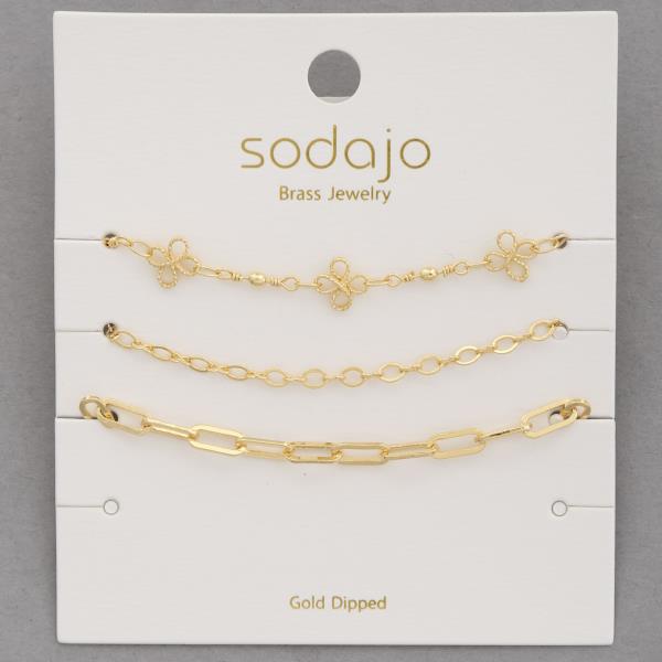 SODAJO Assorted Gold Dipped Bracelet Set