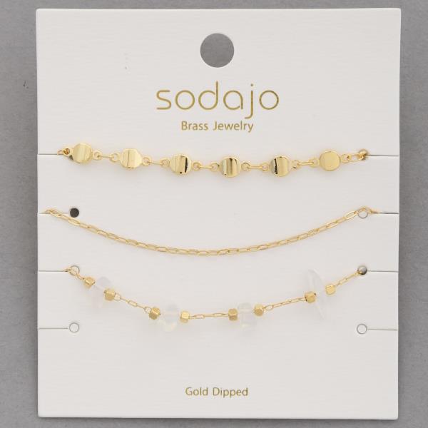 SODAJO Beaded Assorted Gold Dipped Bracelet Set