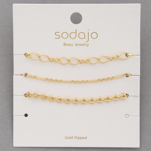 SODAJO Assorted Gold Dipped Bracelet Set