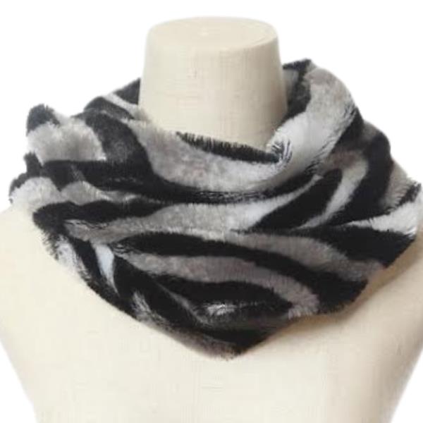Animal Stripes Faux Fur Infinity Scarf (12 Units)