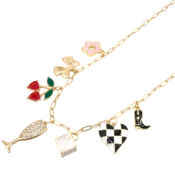 Party Theme Multi Charm Necklace