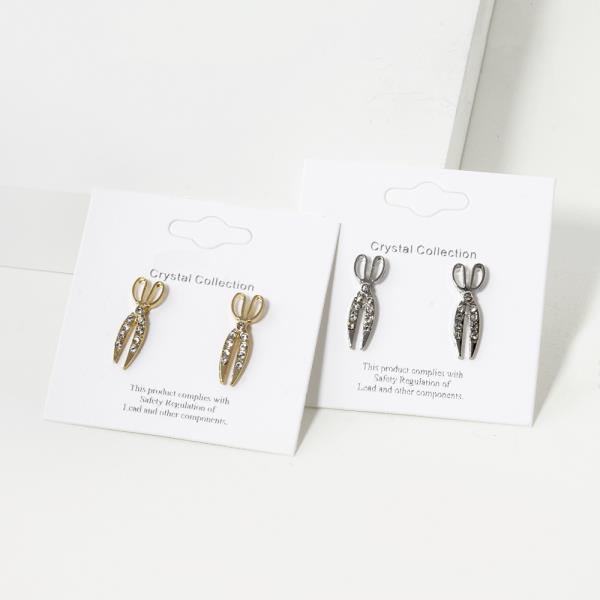 Rhinestone Scissors Stud Earring