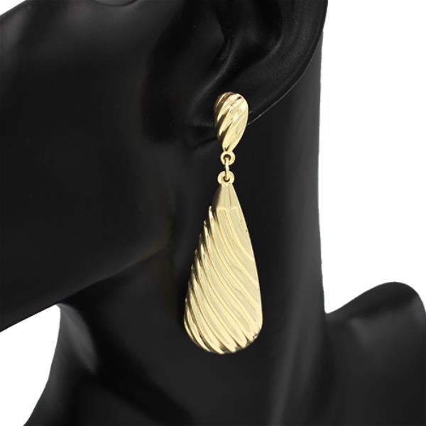 Lined Double Teardrop Dangle Earring