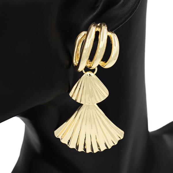 Triple Hoop Fan Metal Dangle Earring