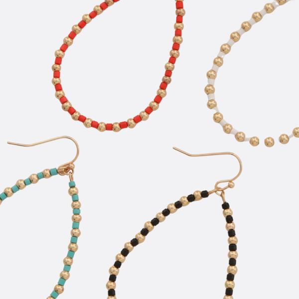 Teardrop Glass Bead CCB Earring