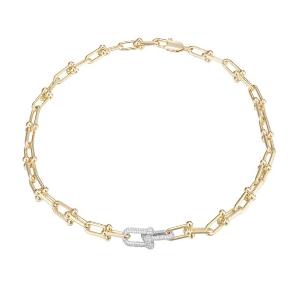 TWO TONE U CHAIN NECKLACE