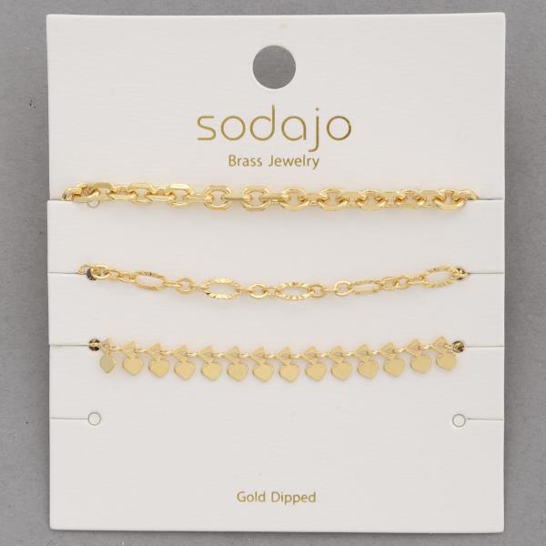 SODAJO Assorted Gold Dipped Bracelet Set