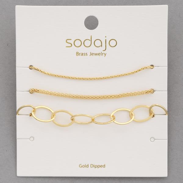 SODAJO Oval Link Assorted Gold Dipped Bracelet