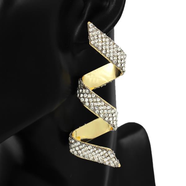 Rhinestone Swirl Metal Earring