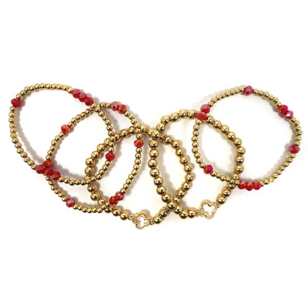 Clover Metal Stretch Bracelet
