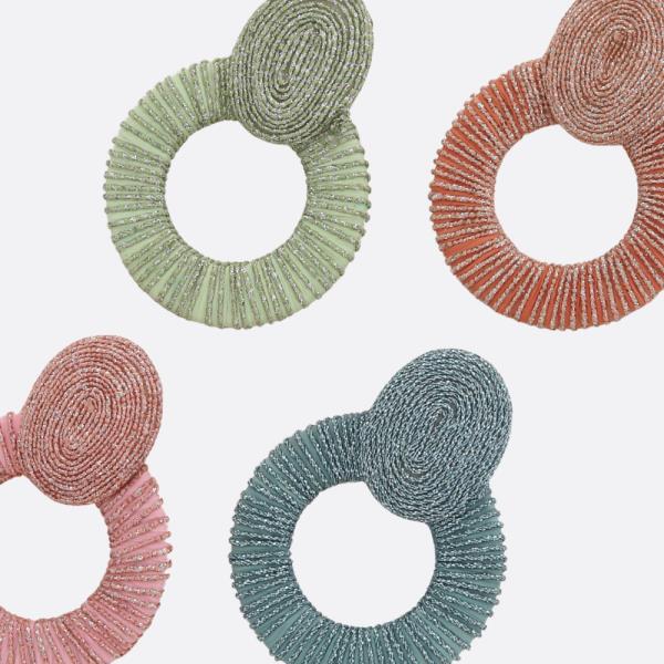 Metallic Thread Round Earring
