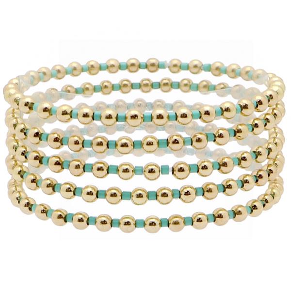 5 Row Glass and CCB Bracelet