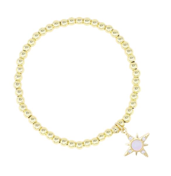 Star Mop Pendant Stainless Steel Stretch Bracelet