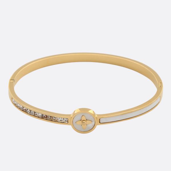 Clover Stainless Steel Bangle Bracelet