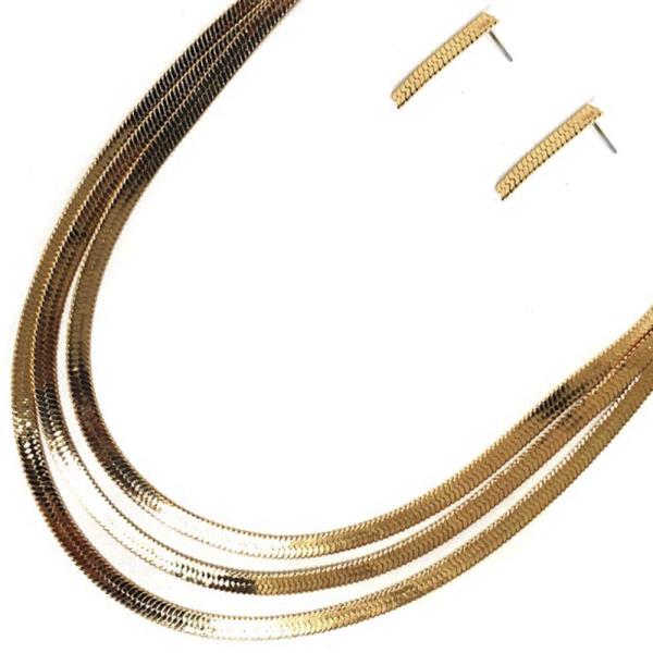 Layered Metal Chain Necklace