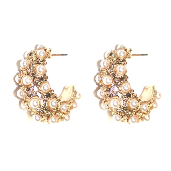 Pearl C Hoop Earring