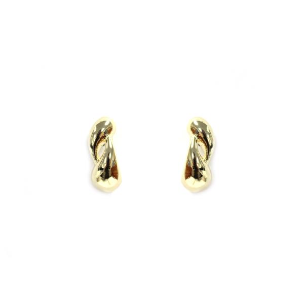 Metal Double Teardrop Post Earring