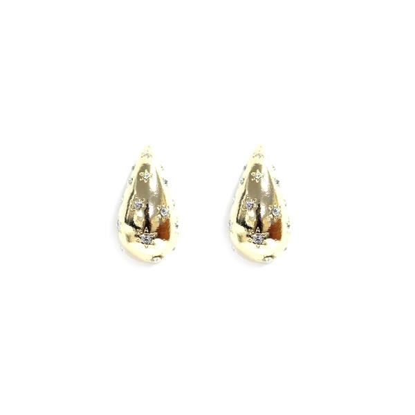 Rhinestone Teardrop Post Earring
