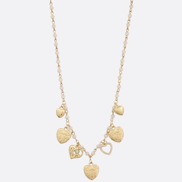 Filigree Heart Station Beaded Necklace