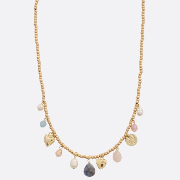 Teardrop Beaded Station Necklace
