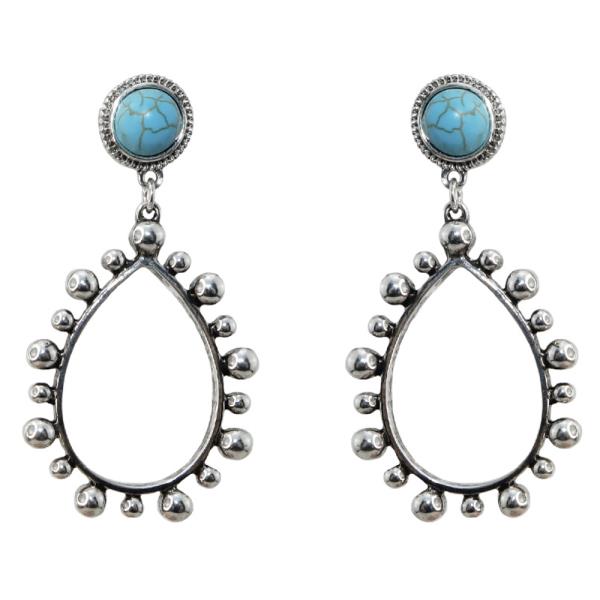 Western Style Teardrop TQ Dangle Earring