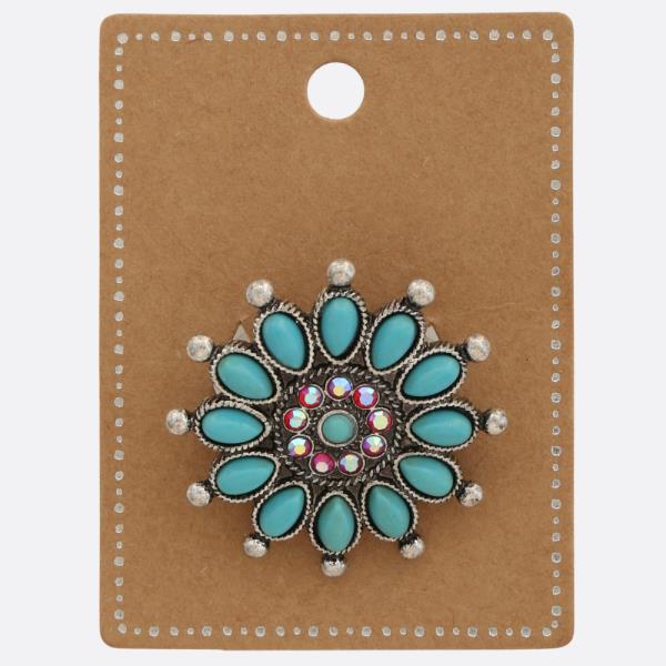 Western Style Concho Metal Stretch Ring