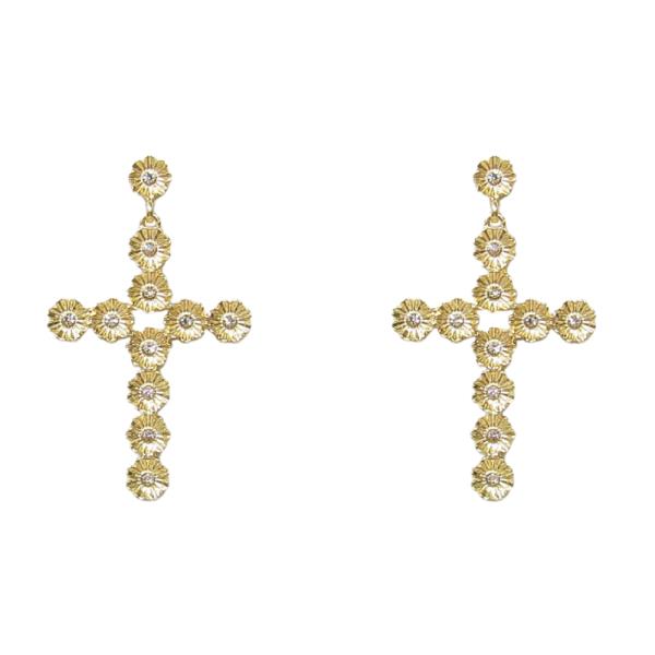 Cross Rhinestone Dangle Earring