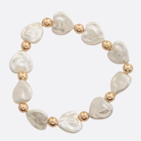Metal Pearl Stretch Bracelet