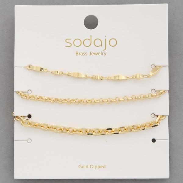 SODAJO Assorted Gold Dipped Bracelet Set