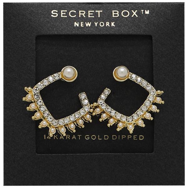 SECRET BOX Gold Dipped Pearl Chandelier Earring
