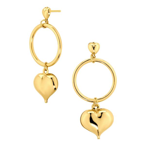 Heart Shape Circle Link Dangle Metal Earring