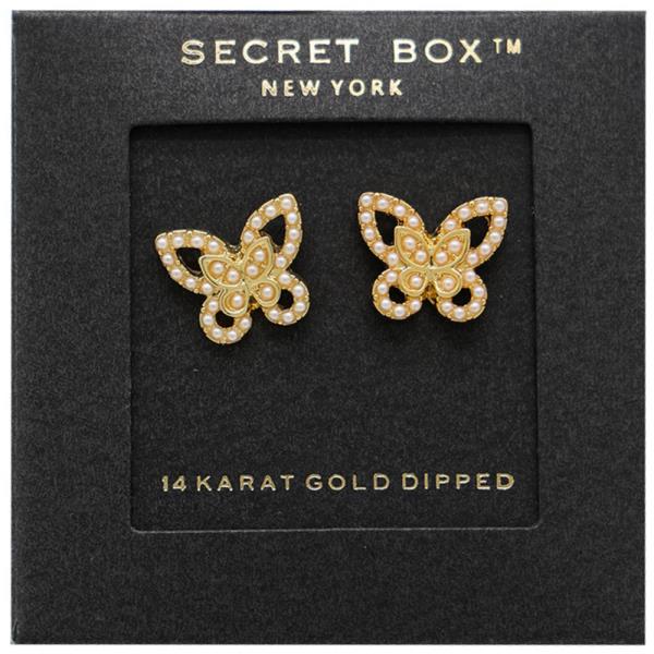 SECRET BOX 14K Gold Dipped Butterfly Earring