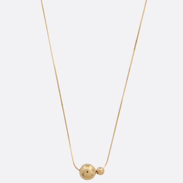 SODAJO Double Bead Metal Gold Dipped Necklace